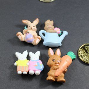 Four Hallmark Lot Easter Rabbit Brooches